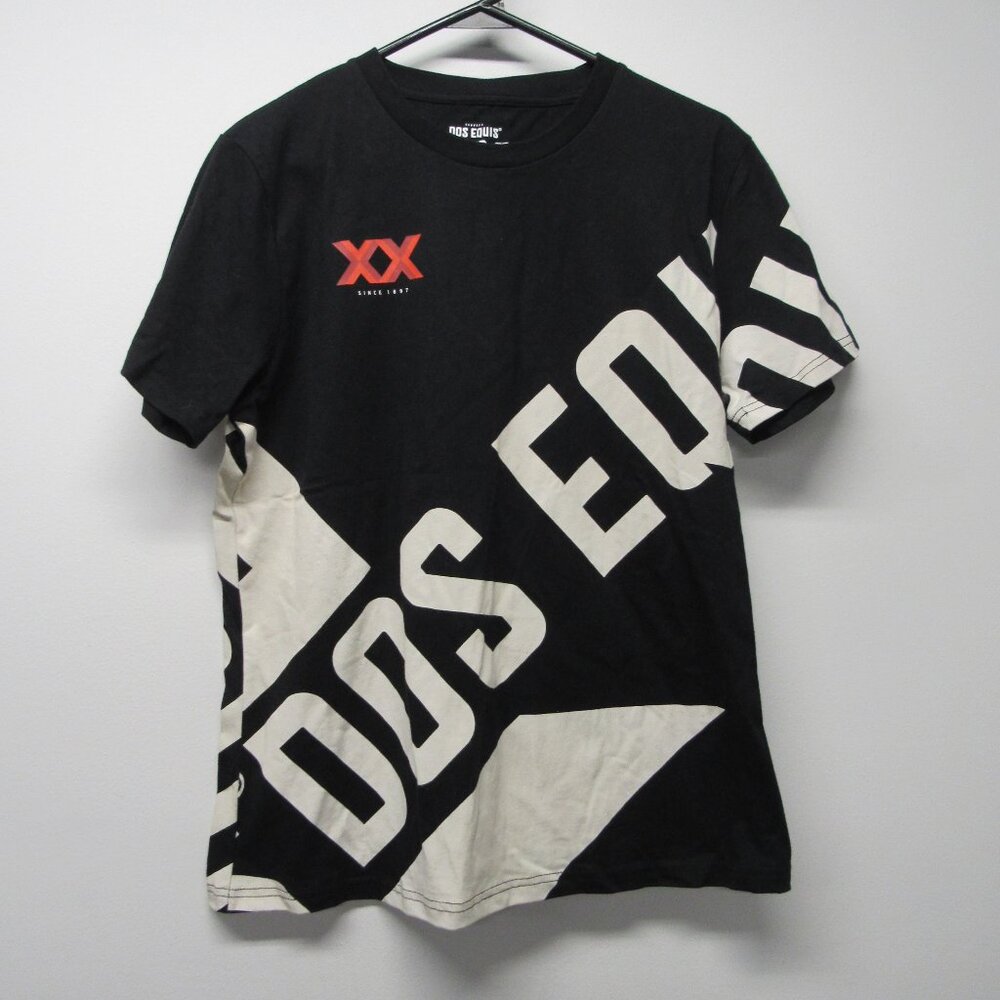 Dos Equis XX Cerveza All Over Print T-Shirt Adult Size Large Black/White